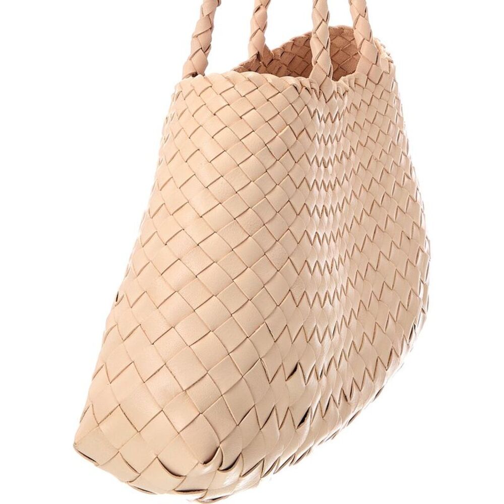 Dragon Diffusion Santa Croce Small Leather Tote, Beige - Picture 3 of 5